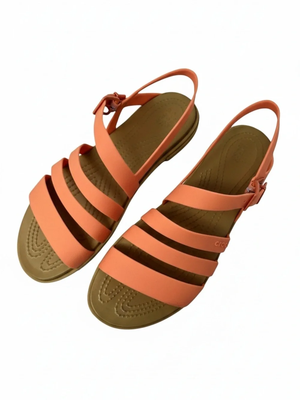 Crocs Size 8 Tulum Strappy Sandal Shoes Orange - Picture 5 of 5